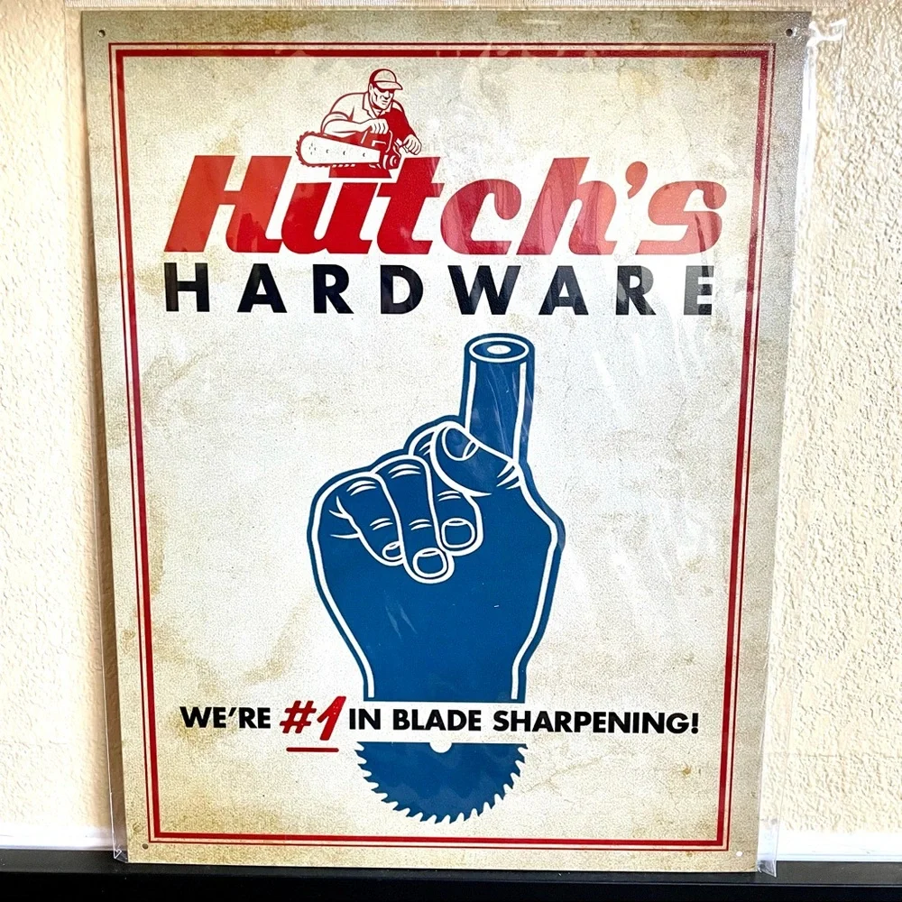 NEW Hutch’s Hardware We’re #1 In Blade Sharpening Metal Sign